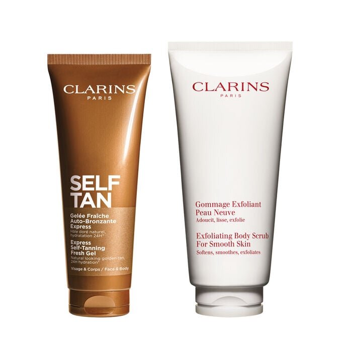 Bräune + Peeling-Duo – Selbstbräunungs-Gel & Peeling-Körperpeeling für glatte, sonnengeküsste Haut