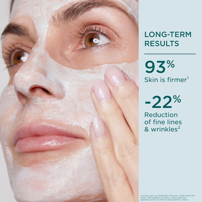 Cryo-Flash-Maske – porenverfeinernde + straffende Gel-Creme-Gesichtsmaske