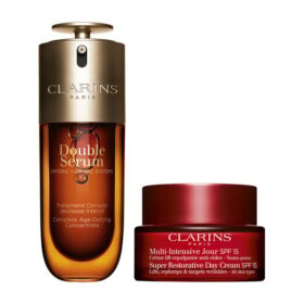 Double Serum & Super Restorative Set | 1,7 oz Double Serum & Super Restorative Tagescreme mit LSF | Anti-Aging-Superstar-Duo
